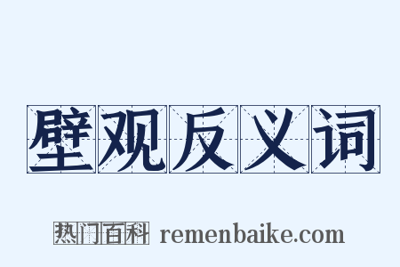 壁观反义词是什么意思的图片